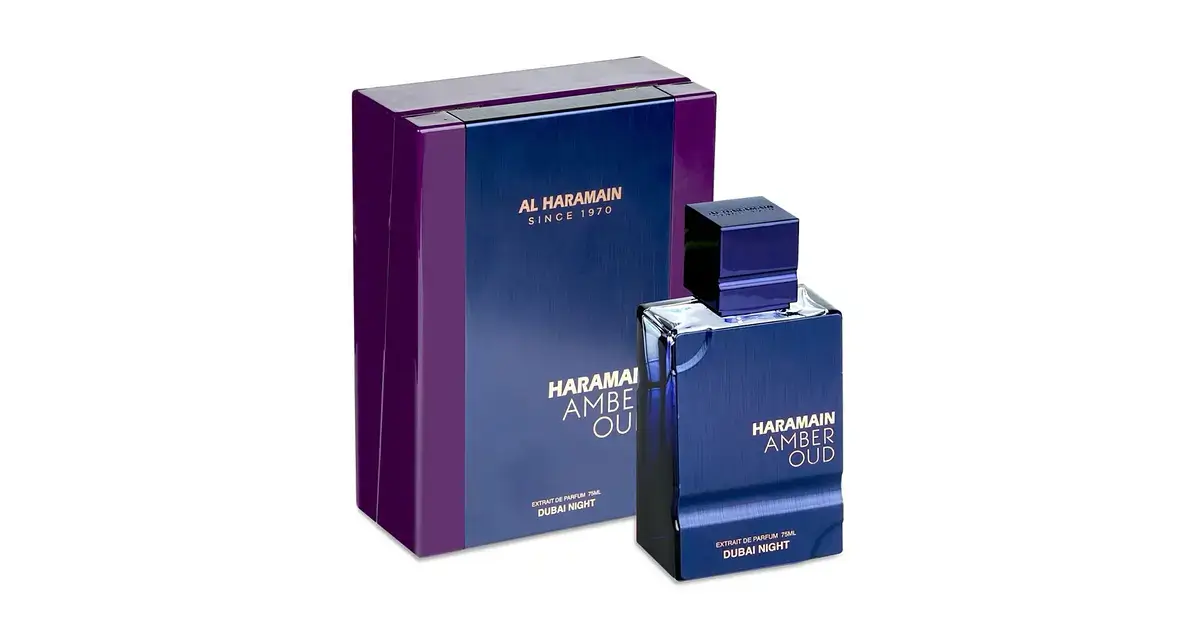 Al Haramain Amber Oud Dubai Night fragancia para hombre lujo niche duradera caja y frasco premium