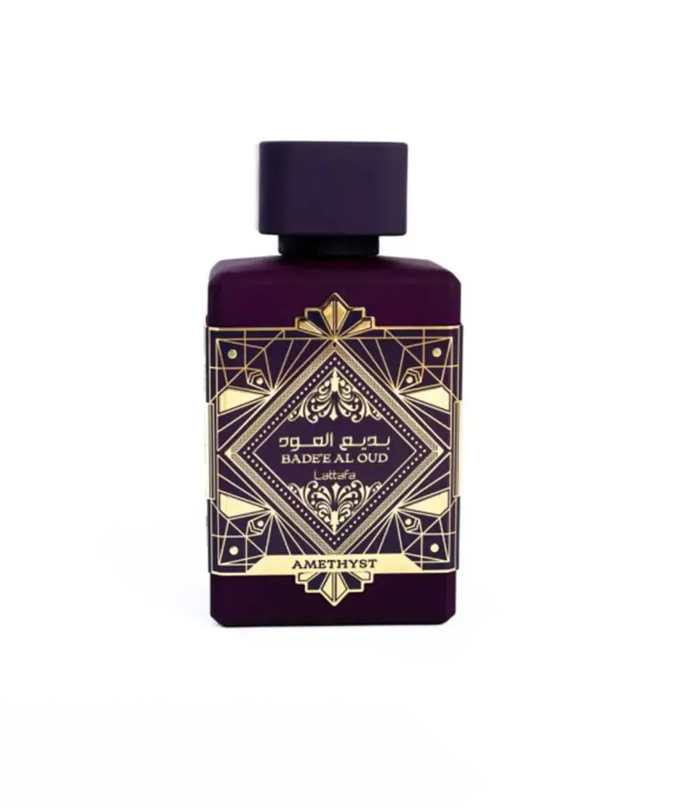 Lattafa Badee Al Oud Amethyst perfume unisex EDP inspirado en Initio Atomic Rose fragancia intensa