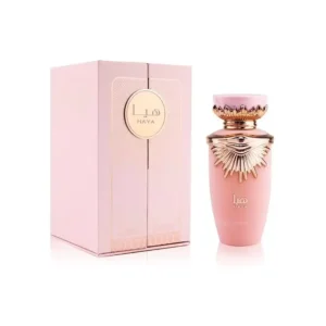 Perfume mujer Lattafa Haya EDP caja y frasco original detalle del diseño