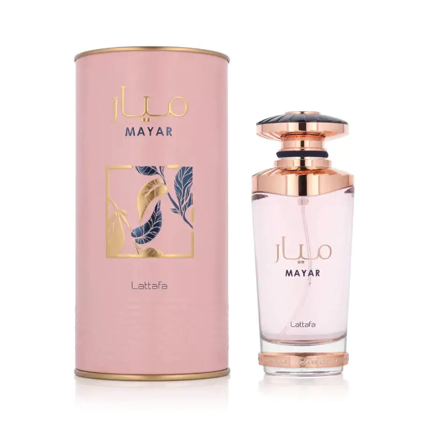Perfume mujer Lattafa Mayar EDP caja y frasco original detalle