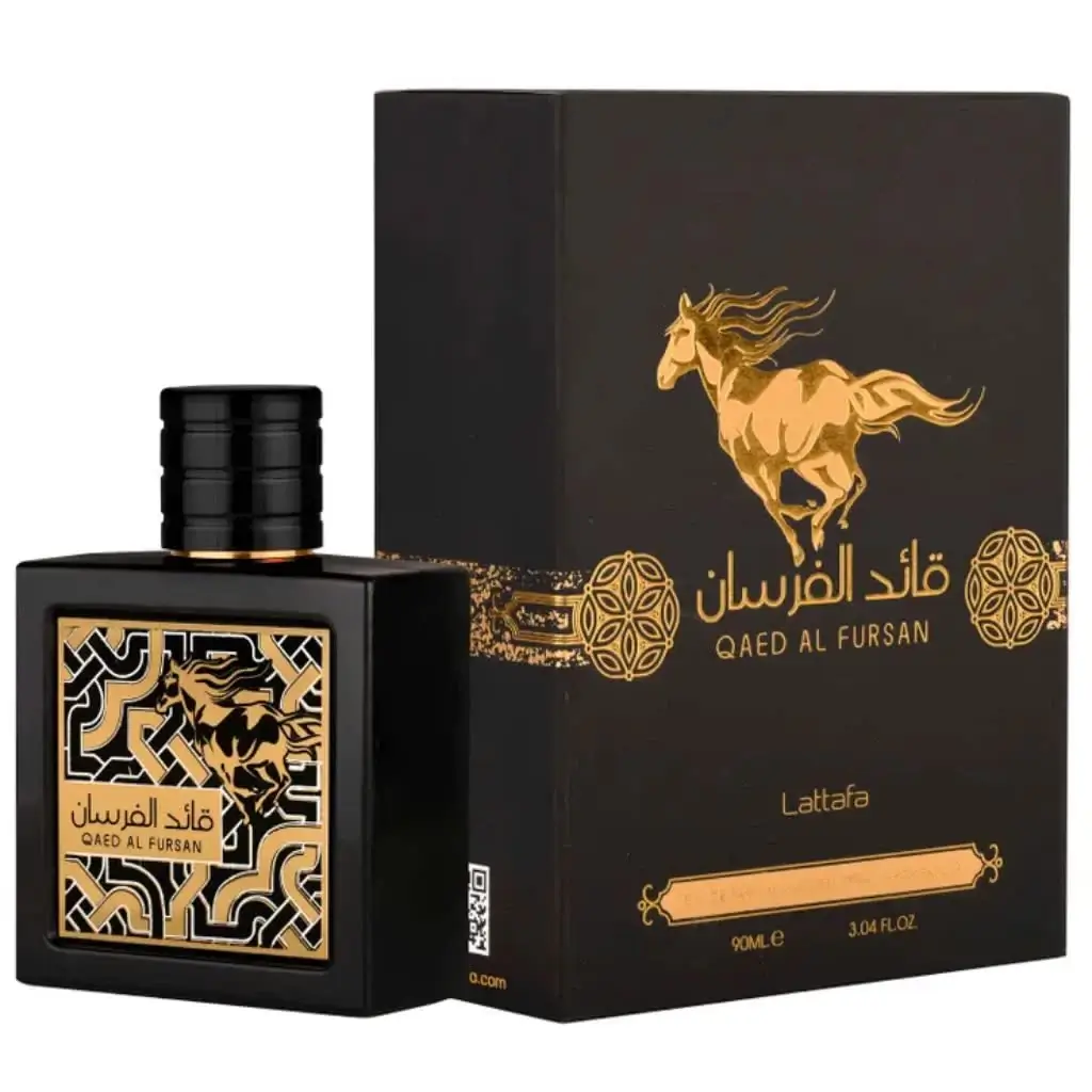Perfume árabe Lattafa Qaed Al Fursan EDP unisex caja y frasco original