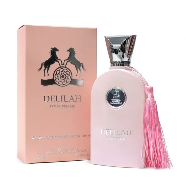 Perfume femenino Maison Alhambra Delilah EDP frasco original detalle del diseño