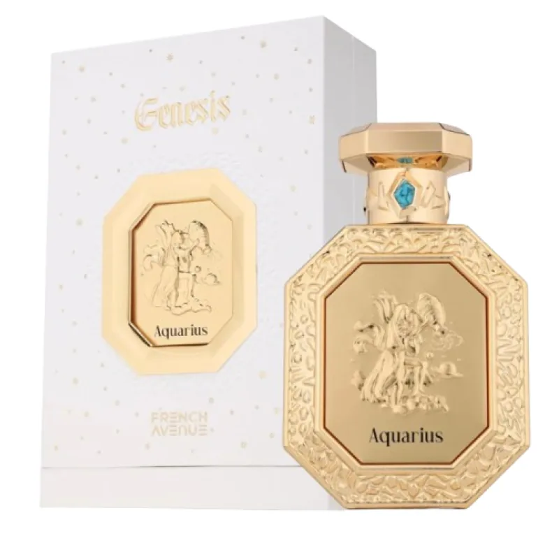 Perfume original French Avenue Genesis Aquarius EDP 90 ml unisex para hombre y mujer, aroma fresco especiado y ámbar